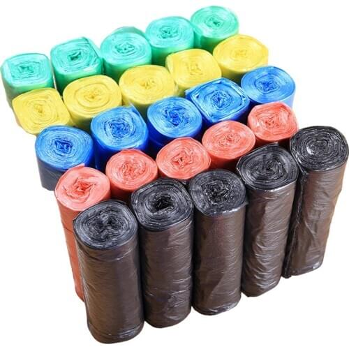 Household Kitchen Disposable Degradable Plastic Bags Sturdy and Durable 5 Rolls/Pack