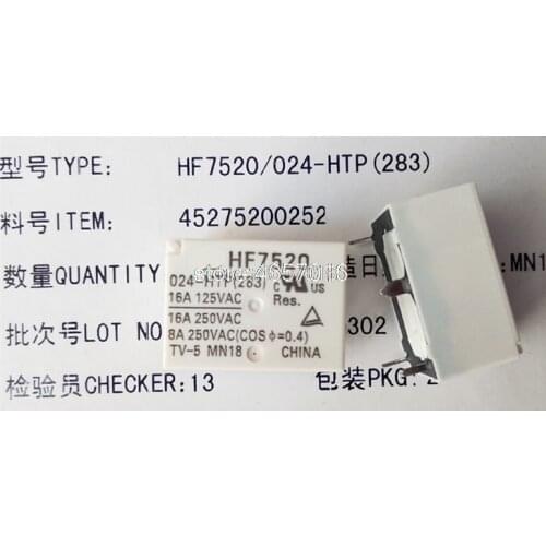 5pcs/Lot new and original Relay HF7520 024-HTP 7520-1A-24V-16A