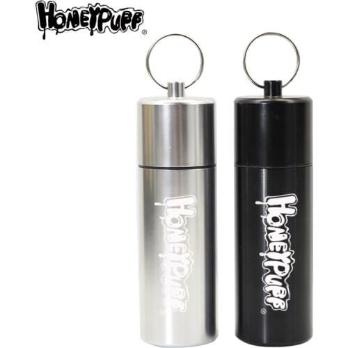 HONEYPUFF Aluminum Keychain Stash Jar Cans Smell Proof Metal Herb Container Box Suit Outdoor Indoor Smoking Pipe Accessoires