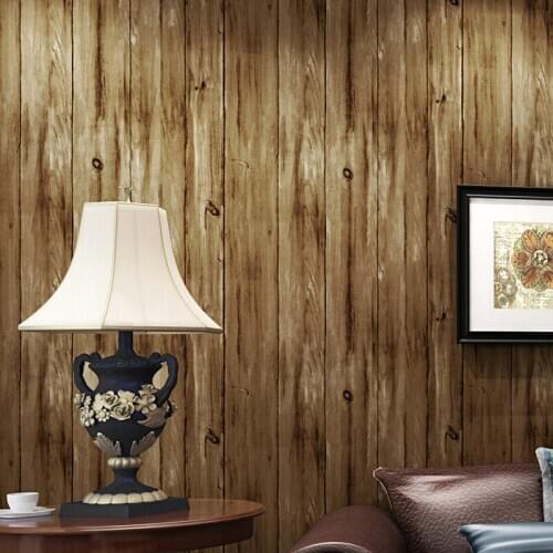 American retro nostalgic wallpaper imitation wood grain fashion shop decoration womens clothing store wood grain wallpaper