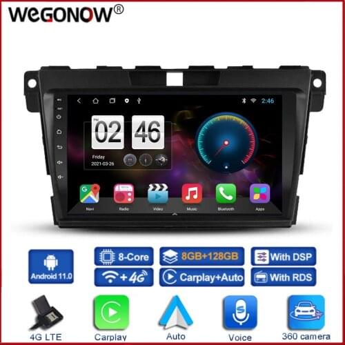 360 Panoramic Camera Carplay 6G+128G Android 10.0 Car DVD Player GPS WIFI Bluetooth 5.0 RDS Radio For MAZDA CX-7 cx7 2007-2014