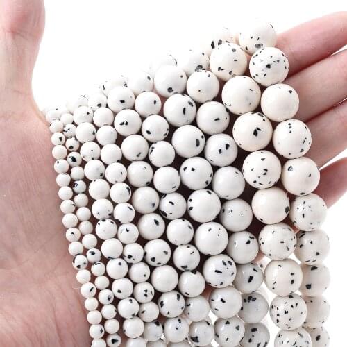 White Bodhi Natural Stone Bead Round Loose Spacer Beads for Jewelry Making DIY Bracelet Necklace Accessories 4/6/8/10/12mm