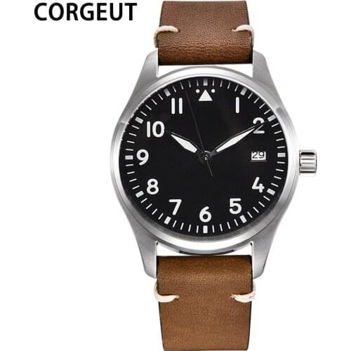CORGEUT Brand Watch Men New Fashion Waterproof Casual Business Men Watch Mechanical Date watch Relogio Masculino Мужские часы