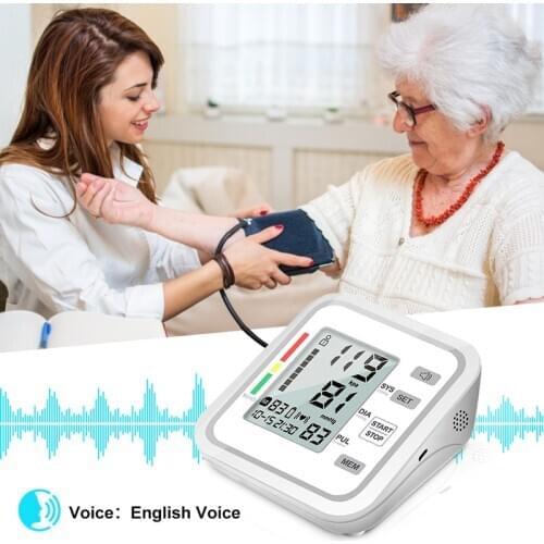 Digital Blood Pressure Monitor Cuff Automatic Sphygmomanometer Upper Arm Tonometer Heart Beat Rate Pulse Meter Arm Band Type