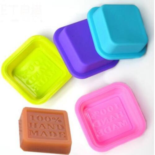 Delicate Cute Craft Art Square Silicone Oven Handmade Soap Molds DIY Soap Mold Baking Moulds Random Color SN1185