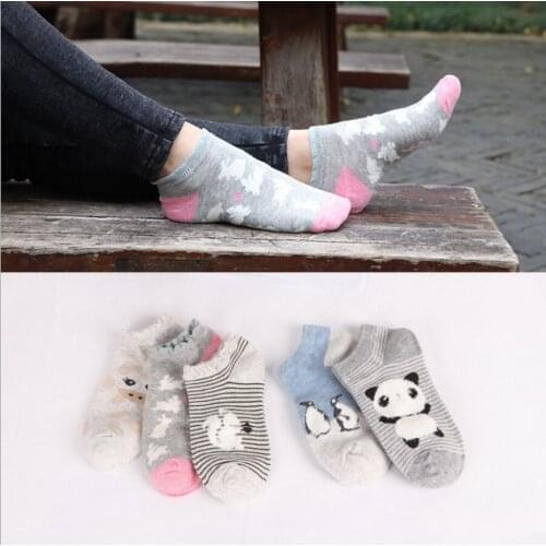 DHL 200pair Girl Cotton Cute Animal Striped Socks Creative Casual Funny Socks for Female