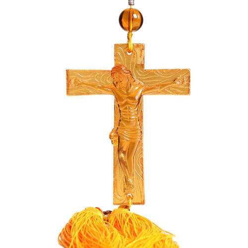 Jesus Crystal Crucifix Cross Hanging Pendant Lucky Protection Good Fortune Crystal Craft Feng Shui Christian Home Decoration