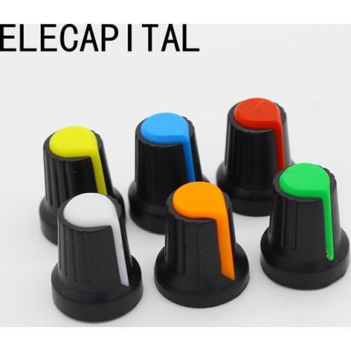 12pcs Potentiometer knob switch cap (peach heart button A variety of colors) diameter 6 mm diameter 15 mm * 17 mm high