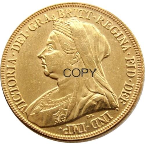 UK 1893 Queen Victoria Great Britain 1Sovereign Gold Plated Copy Coin