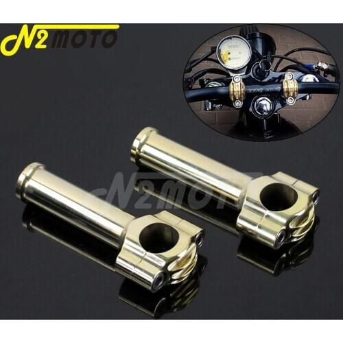 Brass 5" Rise Motorcycle Retro Handlebar Riser Rough Craft 1" Handlebar Bar Mount Riser Universal for Harley Chopper Cafe Racer