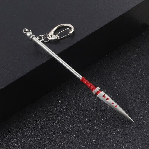 Princess Mononoke Metal Keychain Mononoke Hime Spear Weapon Elf Tree Keyring Pendants Men Car Women Bag Accessories