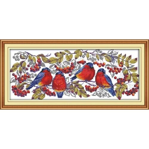 The Red covered with branches Cross stitch kit DMC Needlework Embroidery Cross-Stitch set DIY Handwork Fabric 14CT and 11CT
