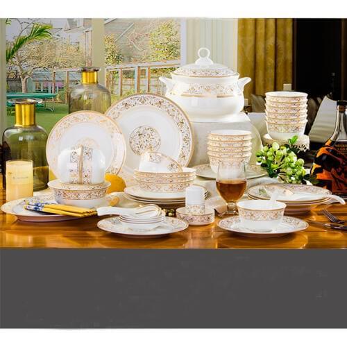 Dishes set ceramics bowl plate wankuai combination 56 household jingdezhen bone china dinnerware set