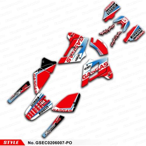 AFTERMARKET Custom Decals Stickers for GAS GAS EC 125 200 250 300 2002 2003 2004 2005 2006, Style No. GSEC0206007-PO