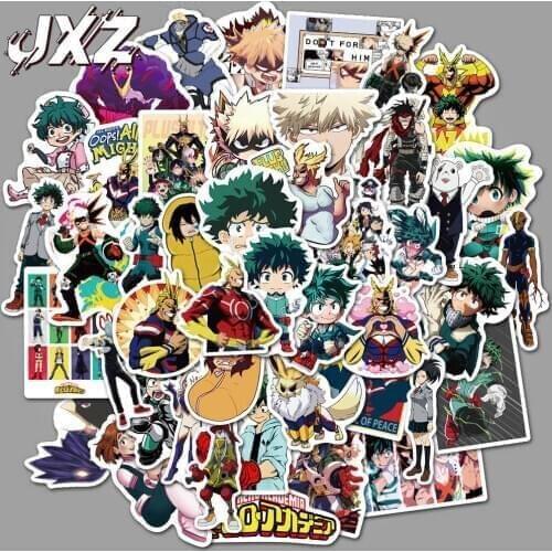 50PCS/SET My Hero Academia Suitcase Stickers Laptop Skateboard Izuku Midoriya Might Boku No Hero Academia Anime Character