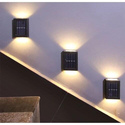 Outdoor Lighting LED Solar Waterproof Wall Lamp Garden Decoration Fence Courtyard Aisle Solar Lamp Sunlight Powered 12V
