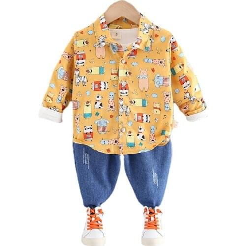 New Spring Autumn Baby Boys Clothes Cute Children Cartoon Cotton Shirt Pants 2Pcs/Sets Toddler Fashion Clothing Kids Tracksuits