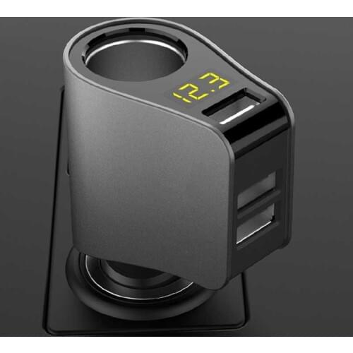 New 3USB Ports Car Cigarette Lighter LCD Digital Voltage Meter Voltmeter Charger 5V Phone Car Chargers Car Socket Usb