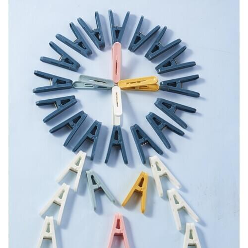 Plastic clip clothespins windproof single small fixed hanger socks clip for household drying clothes to dry quilt