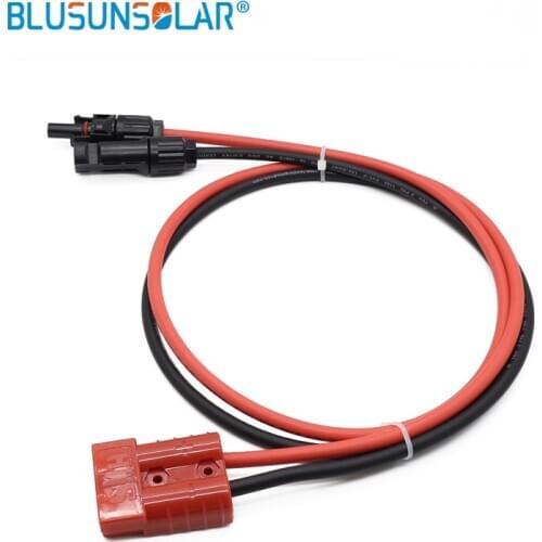 50A 600V Double Hole Battery Connector With 3 Meter 4mm2 Cable Wire Red And Black For Solar Panel Solar