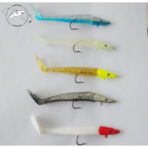 Lead Head Fish Single Hook Fishing Bait 11cm/19.5g Silicone Soft Sea Fishing Lure Sinking Wobbler Saltwater Bass Artificial Bait
