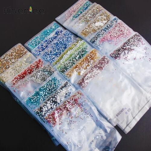 Small Size Nail Art Rhinestone 31 Color 1440pieces SS4 1.5mm Non Hot Fix Rhinestones Glue On For 3d Nails Decorations
