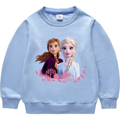 Disney Frozen Elsa Sweater Baby Boys Girls Spring Autumn Top Long Sleeved Pullover For Children Cotton Hooody Clothes