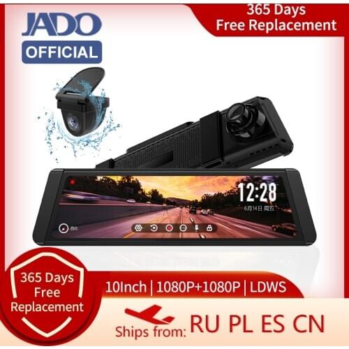 JADO Dash Cam DVR T650C Stream Media Rear view Mirror IPS Screen Car DVR Video Recorder1080P HD Driving Video Dashcam Car Camera