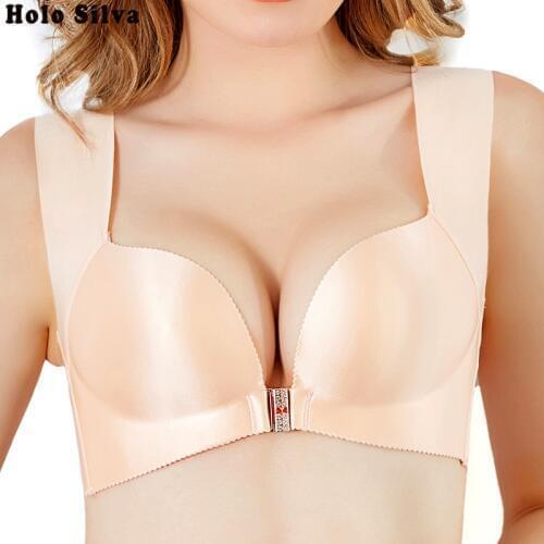 Front Closure Seamless Plus Size Bra Large Cup Push Up Bras for Women Sleep Soft Bra Big Size Brassiere Soutien Gorge Lingeries