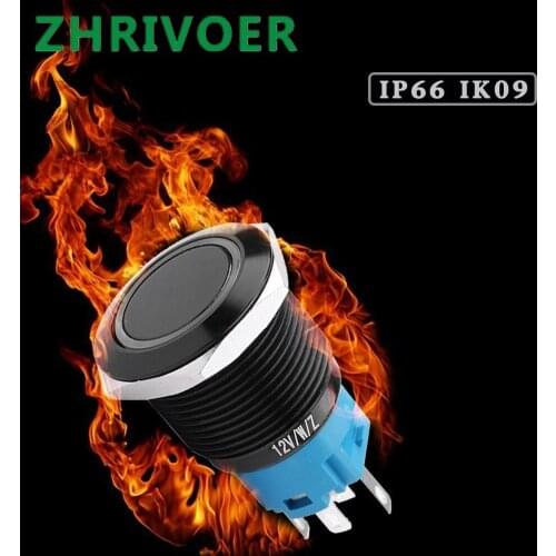 1pcs 19mm black oxide metal button switch with LED light self-locking/self-reset/momentary car/computer/doorbell DIY