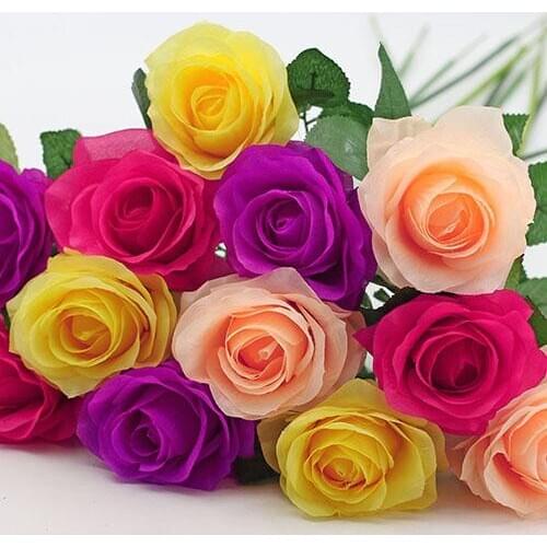 1 Pc Artificial Flower Fake Rose Wedding Bridal Party Home Garden Decoration Festival Craft Decor Real Touch Flowers
