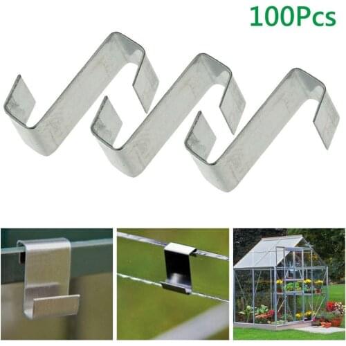 100Pcs Z-Type Metal Glazing Greenhouse Glass Overlap Clips Fixing Clamp Tool Greenhouse Glass Repair Tools Accessories