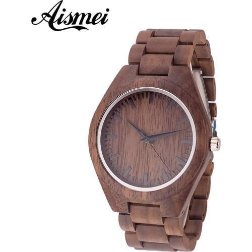 2018 Creative Full Natural Wood Male Watches Handmade Bamboo Fashion casual Men Wooden Bangle Quartz Wrist Watch Reloj de madera