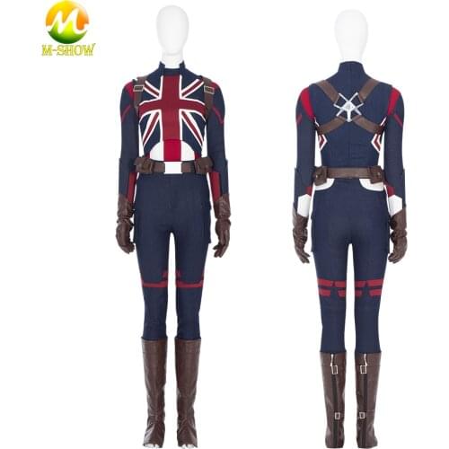 2021 Superhero Captain Peggy Carter Cosplay Costume Women Outfit for Halloween Carnival Party