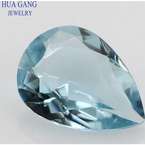 2x3~13x18mm 106# Blue Color Pear Shape Loose Glass Beads Synthetic Gems For Jewelry Wholesale Free Shipping