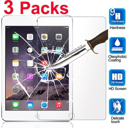 3 Packs Tempered Glass Screen Protector For iPad mini 1 2 3 4 5 For iPad 7.9 9.7 10.2 2019 Air 3 10.5 Air 1 2 Pro 11 10.9 Film