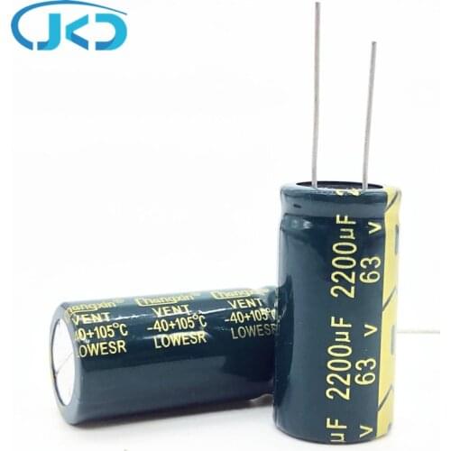 5pcs/lot 63V 2200UF 18*35mm high frequency low impedance aluminum electrolytic capacitor 2200uf 63V 20