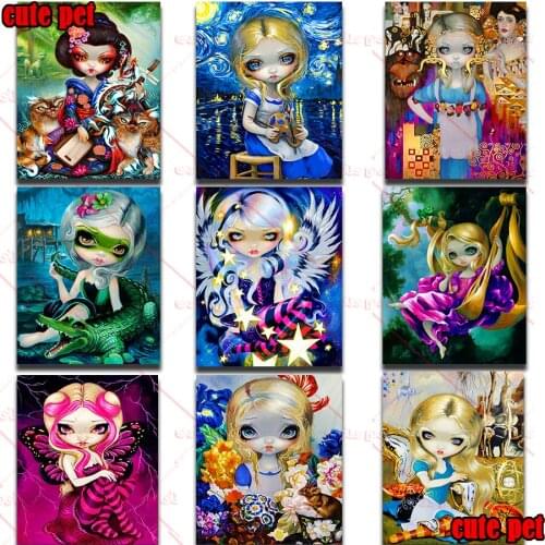 5D DIY Diamond Painting Cartoon girl Diamond Embroidery Full Square round stone children home gift Decor art Rhinestone mosaic