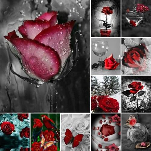 5D DIY Rose Diamond Painting Rhinestone Picture Full Diamond Embroidery Cross Stitch Kit Inlaid Mosaic Home Decoration Gifts