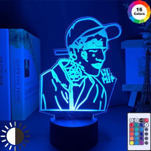 American Rapper Led Night Light for Home Decoration Colorful Nightlight Gift for Fans Dropshipping 3D Lamp Celebrity Lil Peep