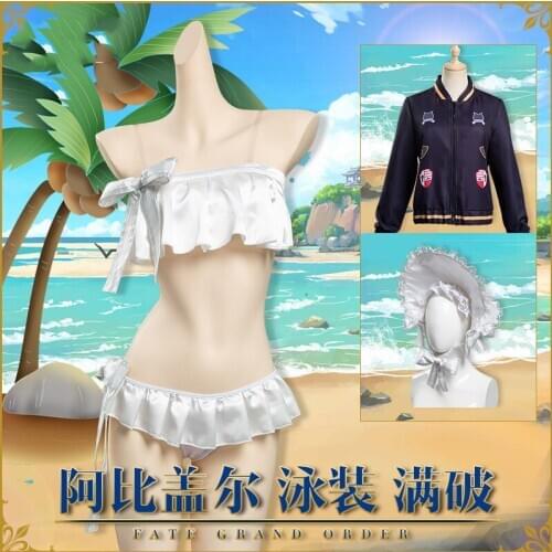 Anime Fate/Grand Order FGO Abigail Full Broken Swimsuit Sexy Uniform+Coat Cosplay Costume Halloween Women Free Shipping 2020 New