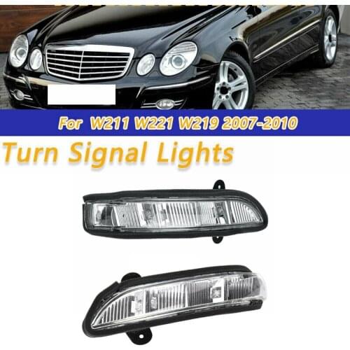 Car Front LH + RH Door Mirror Turn Signal Light for Mercedes W211 W221 07-10 A2198200521 A2198200621
