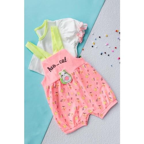 Babymod Baby Girl Rompers 3-in-1 Avocado Themed Baby Overalls Salopet