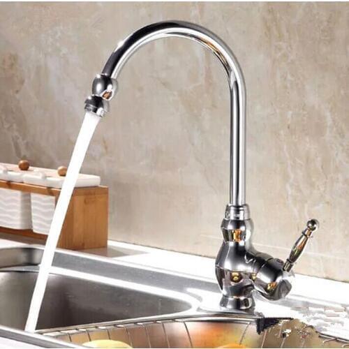 Free shipping Highly quality solid brass kitchen faucet with polished chrome hot cold kitchen sink faucets / kitchen mixer tap