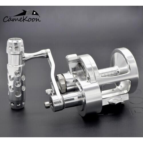 CAMEKOON Lever Drag 2-Speed Fishing Reel 25KG Drag Power Big Game Trolling Reel Conventional Saltwater Jigging Fishing Reel