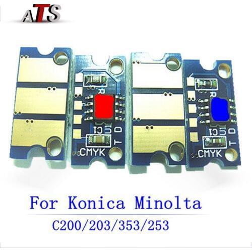 Toner cartridge chip for Konica Minolta Bizhub C 200 203 353 253 210 compatible Copier spare parts C200 C203 C353 C253 C210