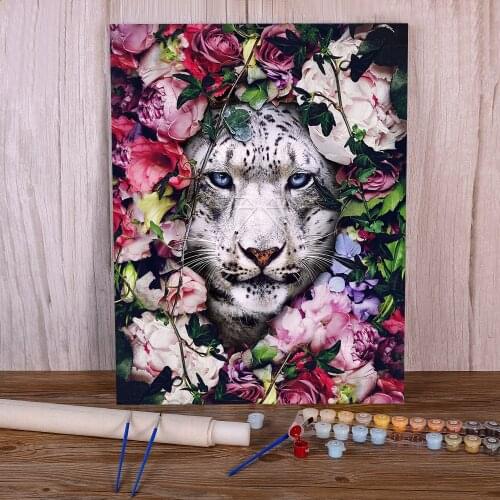 Flower Animals DIY Paint By Numbers Kit Acrylic Paints 40*50 Painting On Canvas Handmade For Children Handiwork For Wholesale