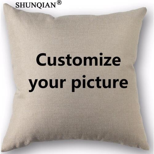 Custom Pillowcase Custom Your Image Cotton Linen Pillowcase Wedding Decorative Pillow Covers Square Zipper 45x45cm One Side