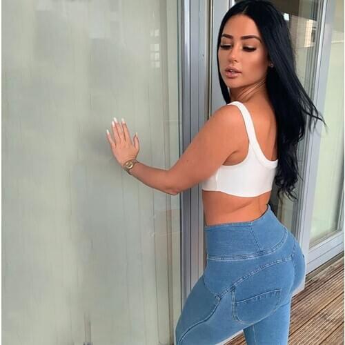 Melody Scrunch Bum Leggings Straight Leg Jeans blue Leggings Gym Yoga Pants Women High Waist Running Leggings Women