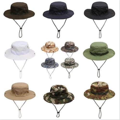 Summer Autumn Bucket Hats For Men Women Sun Hat Bob Cap Anti-UV Outdoor Fishing Caps Wide Brim Men Shade Solid Color Hat Man